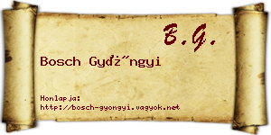 Bosch Gyöngyi névjegykártya